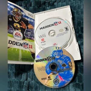 SALE! Wii Madden NFL 11 EA Sports Plus BONUS Disc Madden NFL 08